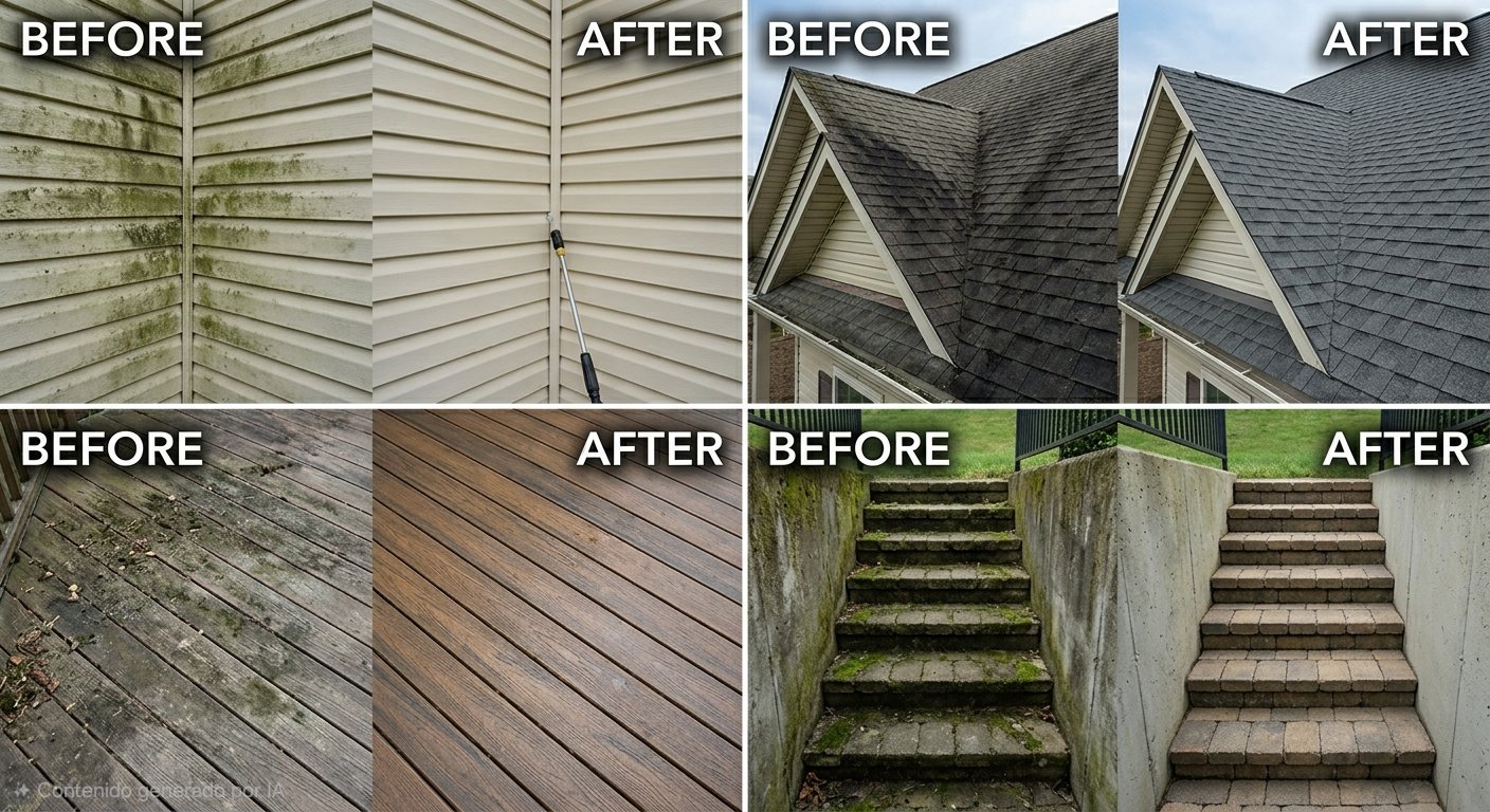 Before and after: Siding, Roof, Deck & Stairs